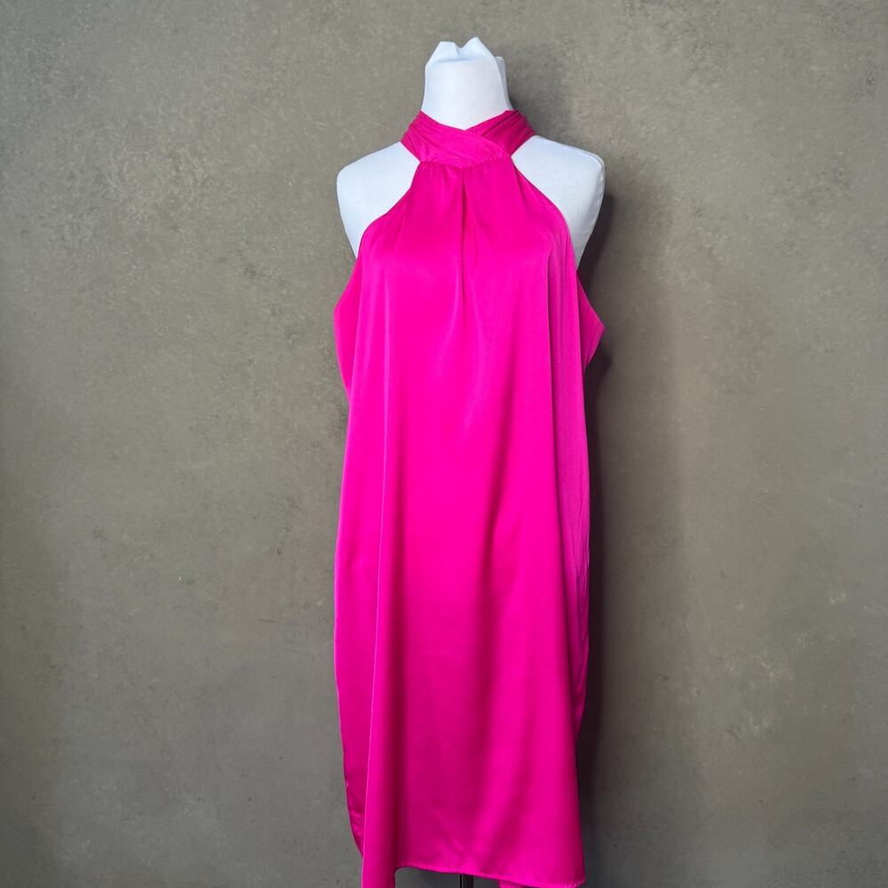 Express Pink Twist Halter Maxi Dress Sleeveless Size L